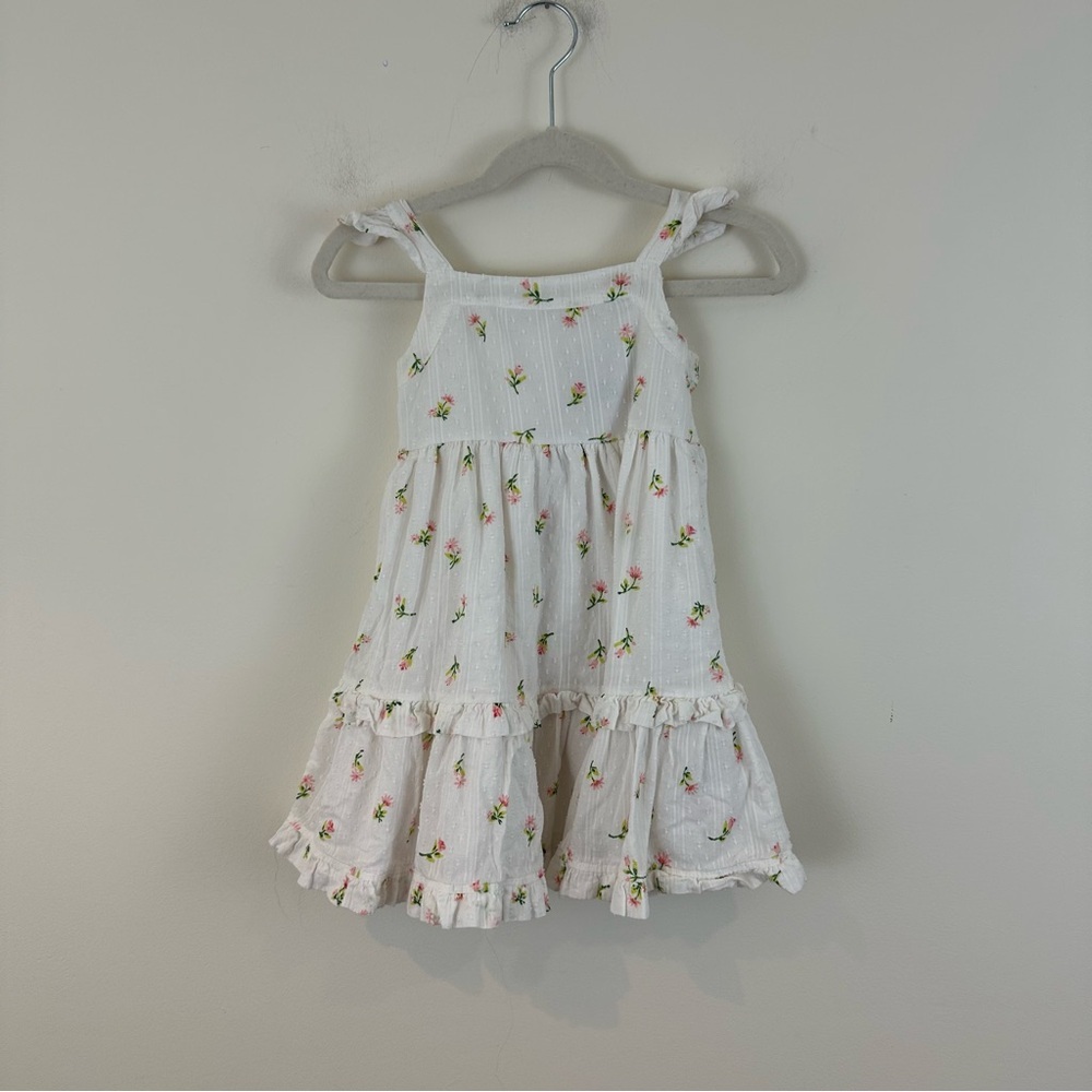Tahari White Floral Ruffle Sundress for Girls Spring Summer Size 2T